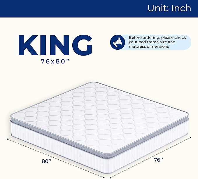 Neo Sleep King Size Mattress, 12 Inch Hybrid Comfort & Supportive Mattress in a Box, Cooling Gel Memory Foam and Pocket Springs with Pressure Relief, CertiPUR-US Certified, Medium Firm