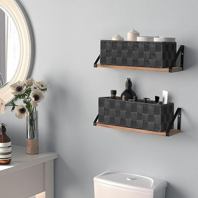 Posprica Woven Baskets, Storage Baskets for Organizing (Set of 8), Cube Baskets Bin Container Matching Storage Boxes Organizers for Pantry, Office, Shelves, Media-room - Image 7