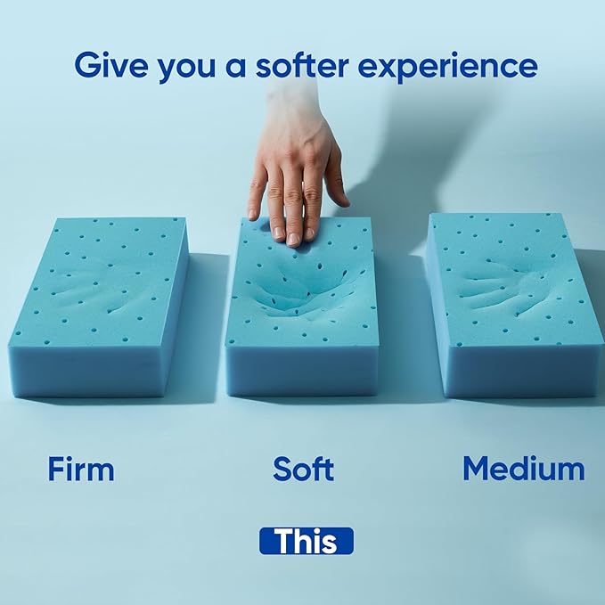 3 Inch Full Size Gel Memory Foam Mattress Topper High Density Cooling Pad Pressure Relief Bed Topper with Removable & Washable Cover