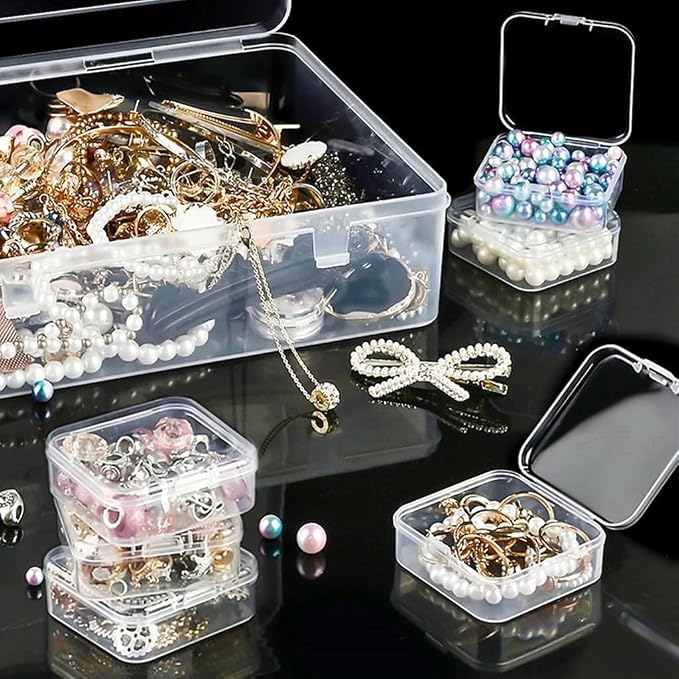 30Pcs Bead Organizer, Clear Plastic Cases for Pearl Bracelets and Small Accessories (1.96x1.96x0.79in) - Image 3