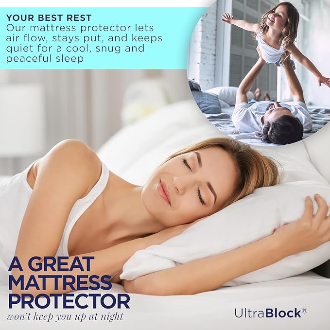 UltraPlush Full Waterproof Mattress Protector - Bedwetting, Bed Cover