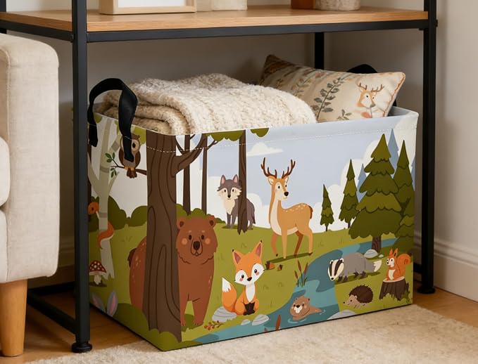 Rectangular Kids Baskets Animal Basket Cute Storage Bins Organizer Box Boys Room Decor for Home.(Green animal) - Image 6