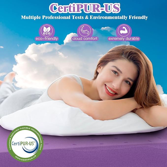 Airensky 2 Inch Cooling Gel Memory Foam Mattress Topper Full Size - CertiPUR-US Certified Bed Topper, Pressure Relief for Back Pain, Breathable Design, Odor-Free (54"x75")