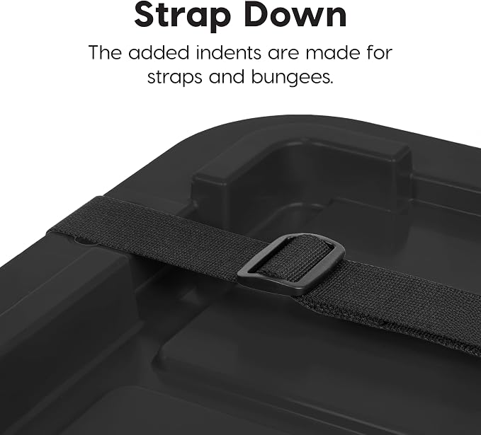 IRIS USA 4-Pack 27 Gallon Storage Bins with Lids |Made in USA| Heavy Duty Plastic Tote Containers for Truckbed Tool Box Organization, Large - Black - Image 8