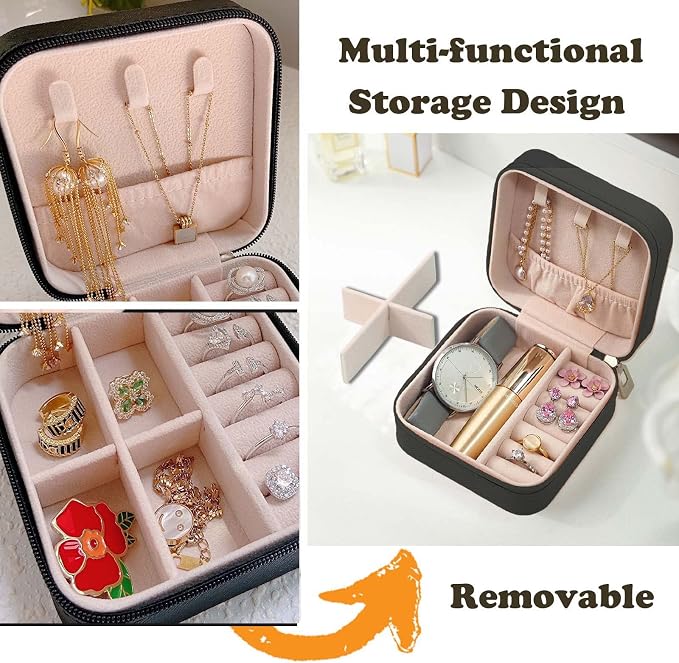 Travel Jewelry Case Bridesmaid Gifts Box,12 Pack Small Jewelry Box Mini Jewelry Organizer,PU Leather Portable Earring Storage Box for Women Girls Bridesmaid Proposal Gifts - Image 2