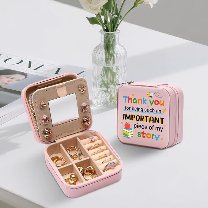 GAOLZIUY Teacher Appreciation Gifts for Women, Teacher Jewelry Box, Birthday Retirement Graduation Gifts for Teachers, Thank You for Being Such An Important Piece Of My Story Jewelry Case - Image 8