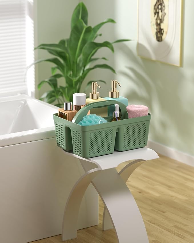 4 Pack Portable Shower Caddy, Integrated Handle, Reinforced Plastic, Organizer Storage Bathroom Supplies and Beauty Products, Cleaning Supplies, Shower Basket for Home, Dorm, Shelf and Cabinet - Image 9