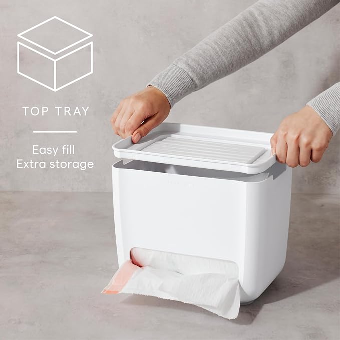 YouCopia SinkSuite Trash Bag Dispenser, Standing Garbage Bag Organizer with Removable Lid and Cradle for Storage, Speckled White - Image 4
