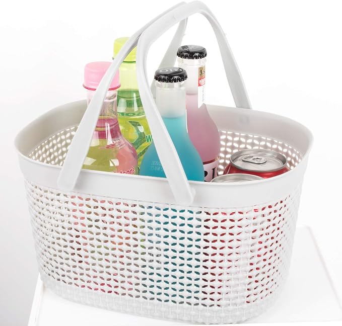 rejomiik Portable Shower Caddy Basket, Plastic Organizer Storage Tote with Handles for Bathroom, College Dorm, Kitchen, Grey - Image 6