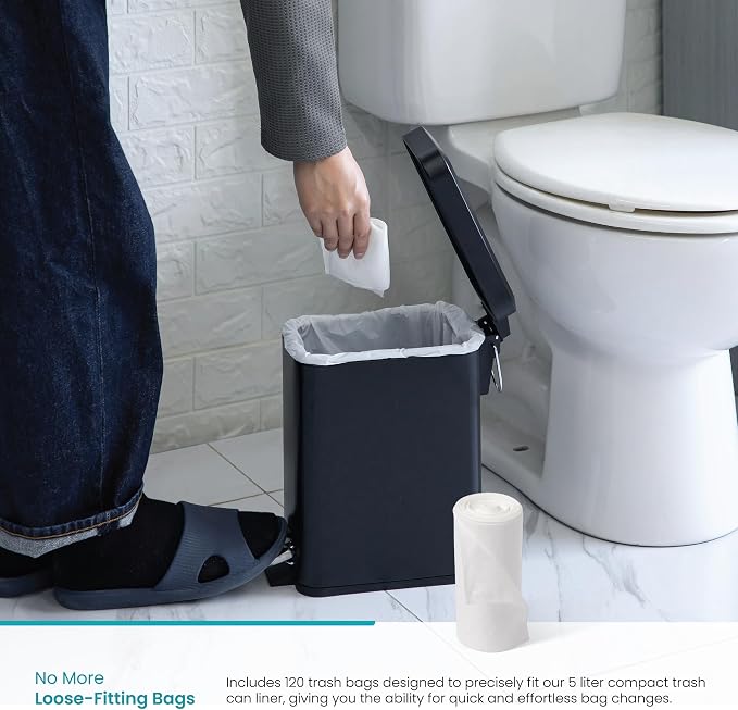 Home Zone Living 1.3 Gallon Trash Bags with Fresh Scent, Heavy Duty Custom Fit Design for 5 Liter Wastebasket Liners, Code 5S, 120-Count - Image 2