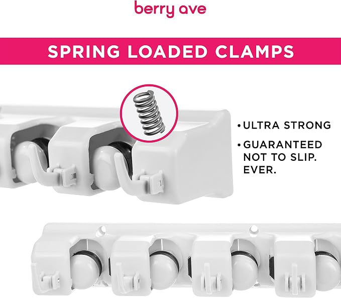 EXTRA GRIP Mop & Broom Holder Wall Mount - Wall Hanging Garden Tool & Utility Closet Organizer, Mop & Broom Hook, Broom Hanger Wall Mount, Mop Broom Organizer, Wall Mounted Broom Rack Storage (2 Pack) - Image 4