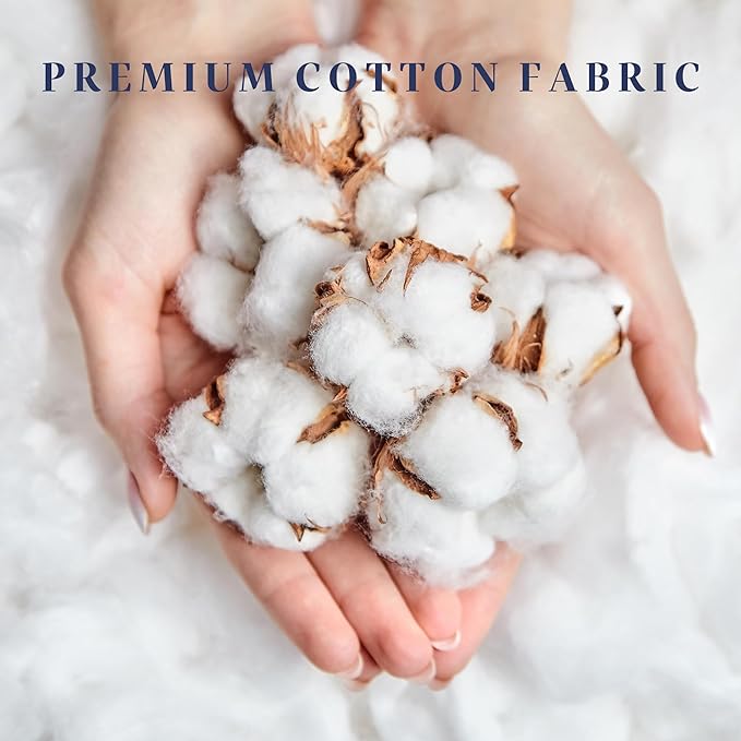 Premium Cotton Fitted Mattress Pad with Deep Pocket Fits 8-22 Inch Mattress (39x80 White)