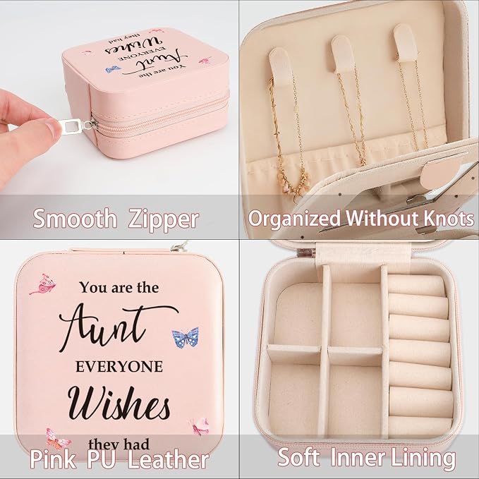 Aunt Gifts Jewelry Box Auntie Gift Ideas Valentines Easter Mothers Day Gifts for Aunts from Niece Nephew Aunts Christmas Birthday Gift You Are The Aunt Everyone Wishes They Had Jewelry Case - Image 4