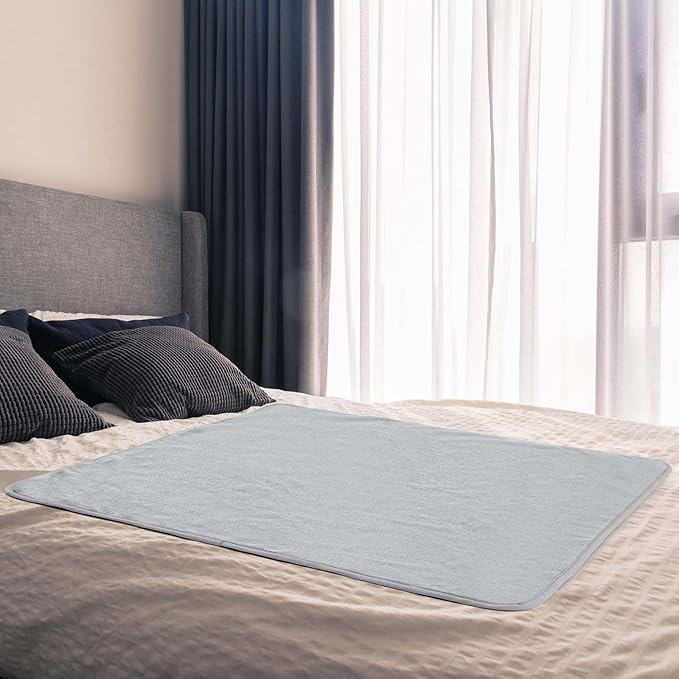 1 Pcs Couples Waterproof Mat Lover Reusable Stainproof Blanket Quiet Easy Use Mattress Protector for Adult Multi Functional Bed Sheet Couple Pleasure Comfort (18 x 24 in,Grey)