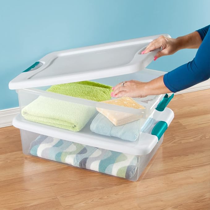 Latching Storage Box, See-Through Base, 32-Qt - Image 4