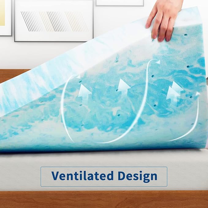 Mattress Topper, 3 Inch Gel Memory Foam Mattress Topper, Twin XL, CertiPUR-US Certified