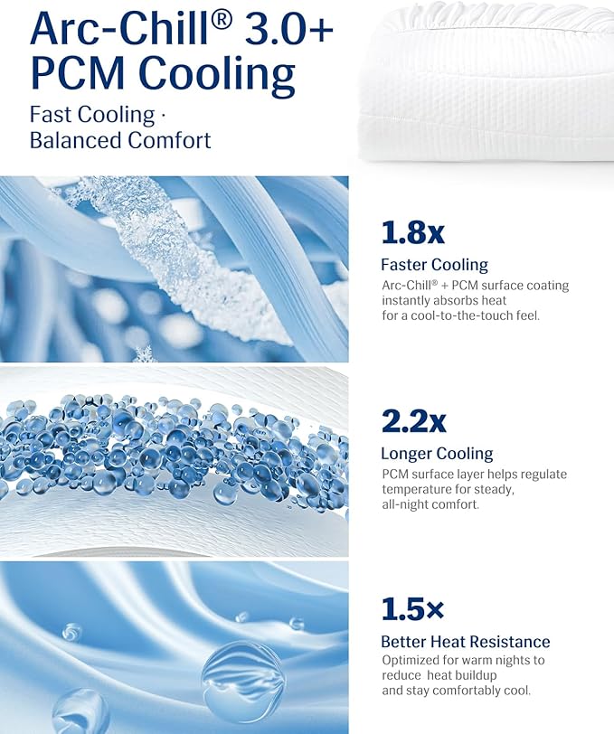 Elegear Cooling Mattress Pad Queen, Upgraded Arc-Chill® 3.0 + PCM Cooling, Stay Cool All Night, Breathable & Soft, Deep Pocket 18", Washable Mattress Protector for Hot Sleepers, White