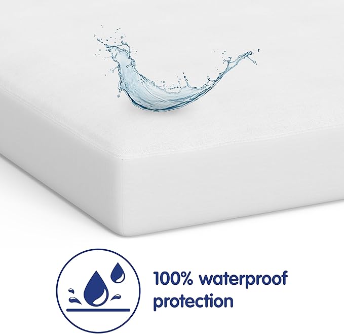 Vibe Premium Fitted Washable Terry Cloth Waterproof Mattress Protector, King