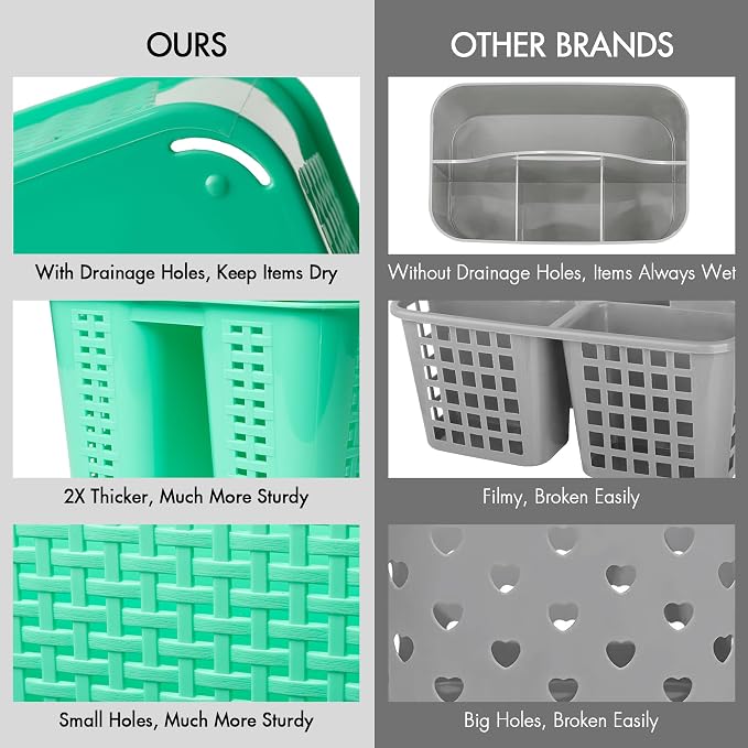 Tiawudi Portable Shower Caddy, Caddy Organizer with Handle, Plastic Shower Basket Hold Soap, Shampoo, Hair Supplies and Beauty Products, Cleaning Supplies Organizer for Home, Dorm, Shelf and Cabinet - Image 5
