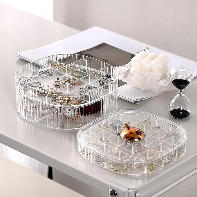 HALAFE Jewelry Box, 3-Layer Acrylic Jewelry Organizer with Cat Shape Handle, Clear Jewelry Boxes for Women Girls, Make up Organizer, Jewelry Storage Holder (Clear, Cat) - Image 6