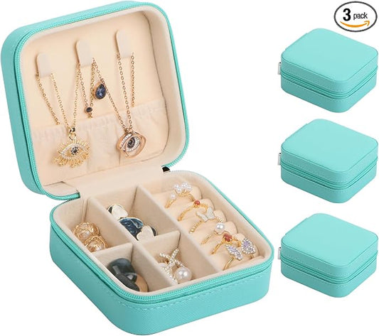 17Dec 3-Pack Small Travel Jewelry Case Organizer,Mini Travel Essentials for Women,Bridesmaid Gifts Birthday Gifts for Women,Small Jewelry Box for Girls 8-12 by 17Dec