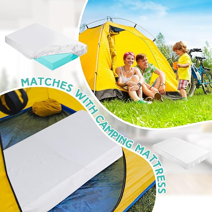 2-3 Inch Mattress Topper Cover (Only Cover) Memory Foam Protector Microfiber Memory Foam for Latex Mattress Topper Gel RV (Full 75 x 52 Inch,White)