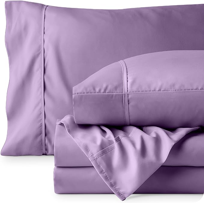 Bare Home Twin Sheet Set - 1800 Ultra-Soft Microfiber Twin Bed Sheets - Double Brushed - Deep Pockets - Easy Fit - 3 Piece Set - Bedding Sheets & Pillowcases (Twin, Lavender)