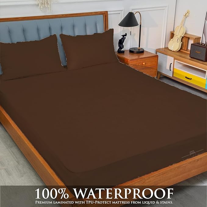 Cot Mattress Protector 48"x75" Waterproof, Terry Soft and Noiseless Mattress Protector Perfect for Daybed 48" X 75" Mattress/Narrow Twin/Cot Size/Rv Bunk/Camping Cot (Chocolate)
