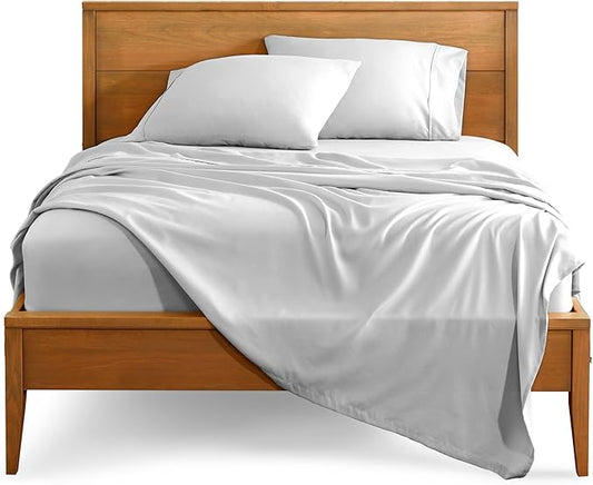 Bare Home Twin Sheet Set - 1800 Ultra-Soft Microfiber Twin Bed Sheets - Double Brushed - Deep Pockets - Easy Fit - 3 Piece Set - Bedding Sheets & Pillowcases (Twin, Cloud Grey)