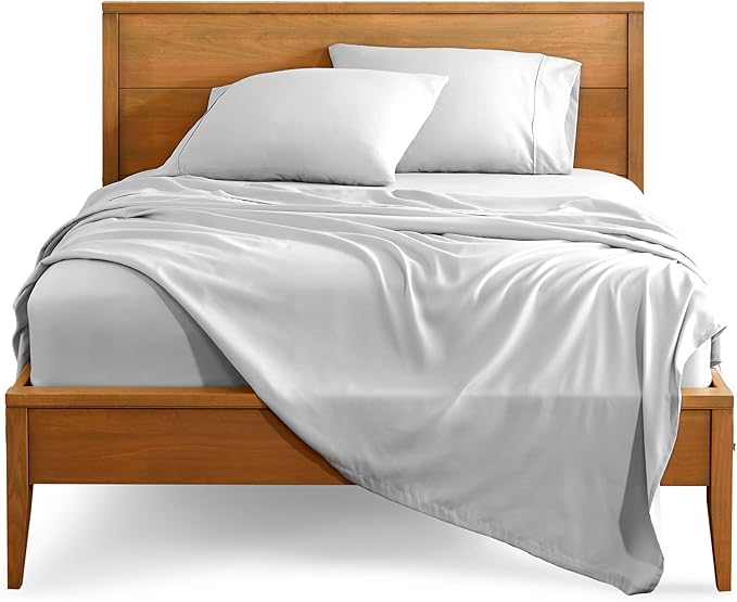 Bare Home Full XL Sheet Set - 1800 Ultra-Soft Microfiber Full Extra Long Bed Sheets - Double Brushed - Deep Pockets - Easy Fit - 4 Piece Set - Bedding Sheets & Pillowcases (Full XL, Cloud Grey)