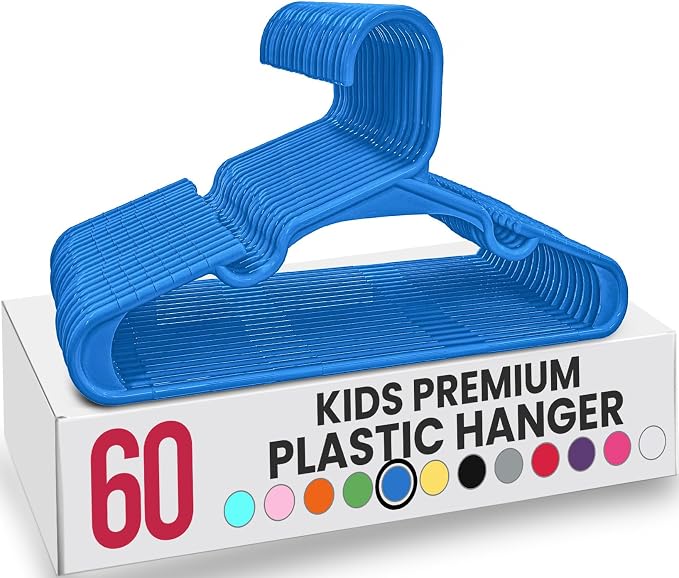 Utopia Home 60 Pack Kids Hangers - 11.5 Inch Plastic Baby Hangers for Closet - Childrens Hanger for Clothes & Infant Hanger for Closet - (Blue) by UTOPIAHOME