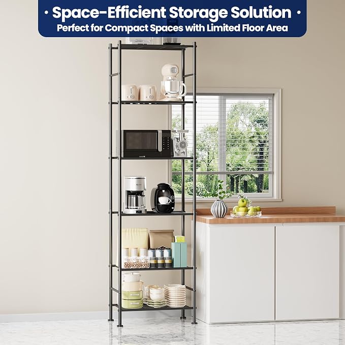 Abiglifty Storage Shelves, 6-Tier Metal Shelving, Closet Shelves with Adjustable Leveling Feet, Shelf Organizer for Kitchen, Pantry, Laundry - Image 5