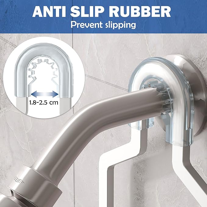 Aluminum Shower Caddy Hanging for Handheld Showerheads, Never Rust Shower Organizer with Hooks Holder Toothbrush Holder，Over Showerhead Caddy for Bathroom - Image 6