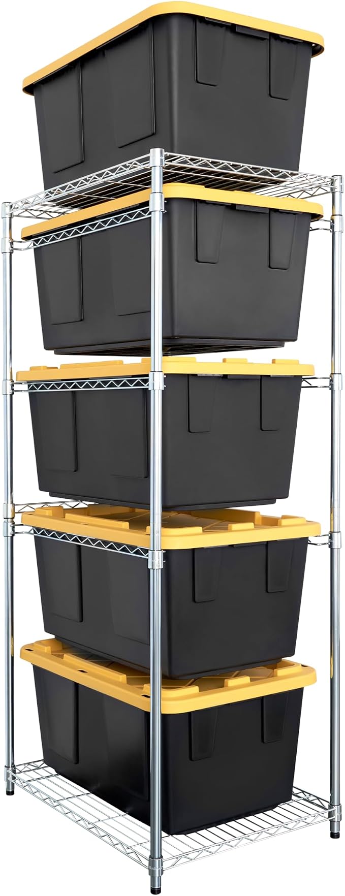 SafeRacks Tote Rack WS-BR27-5-Tier Steel, NSF Certified, Garage Bin Storage - 31 x 23 x 68 in, 1 Pack by SafeRacks