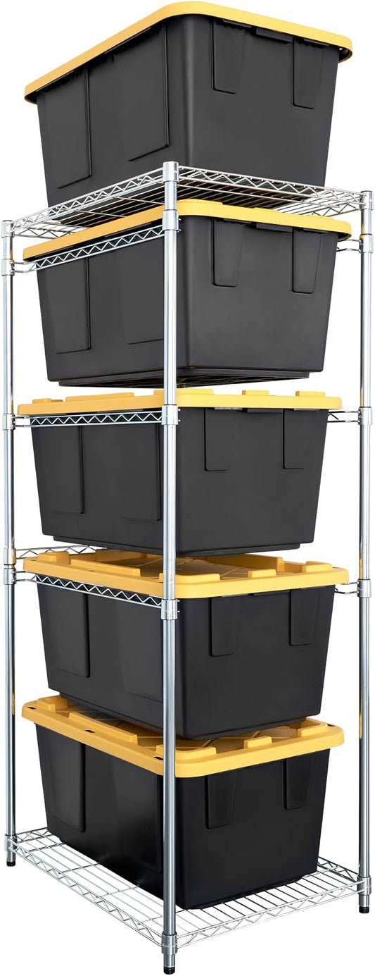 SafeRacks Tote Rack WS-BR27-5-Tier Steel, NSF Certified, Garage Bin Storage - 31 x 23 x 68 in, 1 Pack by SafeRacks