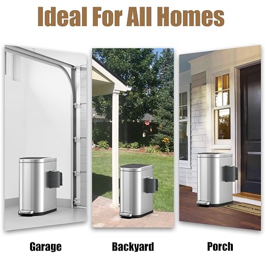 Dog Poop Trash Can Outside with Odor Control Lid & Step Pedal, 3.2Gal Stainless Steel Outdoor Trash Can, Waterproof Dog Waste Container Station - Includes Carbon Filters & Paw Stickers - Image 9