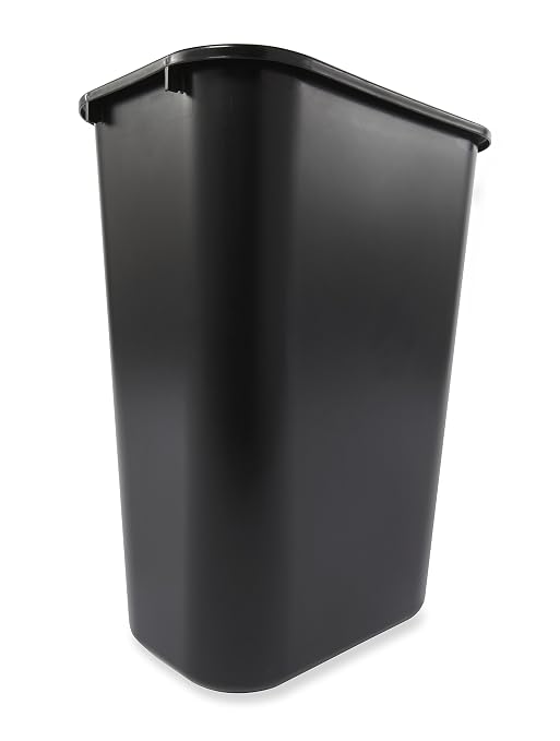 Rubbermaid Commercial Products Deskside Wastebasket/Trash Can, 10.25-Gallon/41-Quart, Black, Plastic, Garbage Can for Home/Office, Fits Under Desk/Sink/Cabinet, Pack of 12 - Image 2