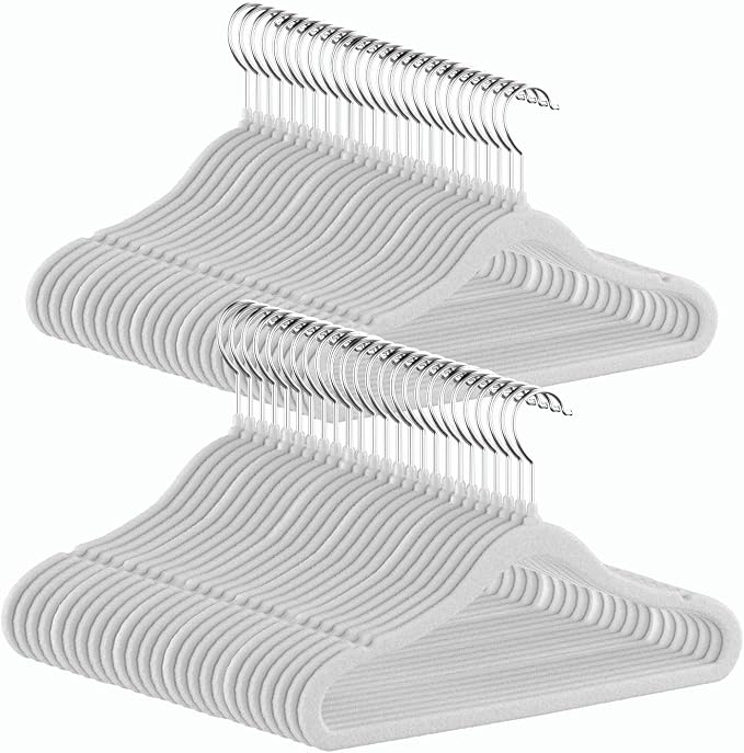 GoodtoU Kids Hangers Velvet 50 Pack Baby Hangers for Closet Non Slip Childrens Infant Hanger Grey by GoodtoU