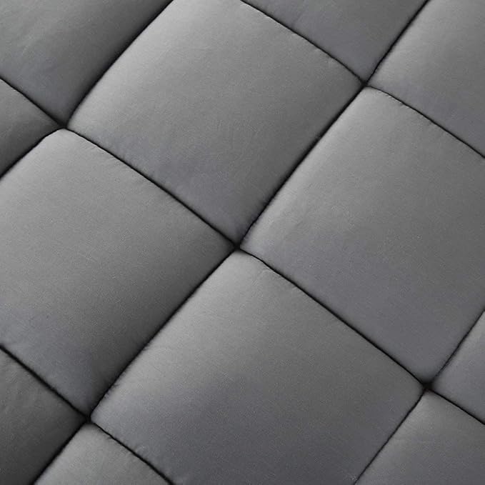 LEISURE TOWN Cotton Mattress Pad King Size Fitted Quilted Mattress Cover Pillow Top Mattress Topper Cooling Soft Breathable Mattress Protector with 8-21 Deep Pocket,Machine Washable (78x80 Grey)