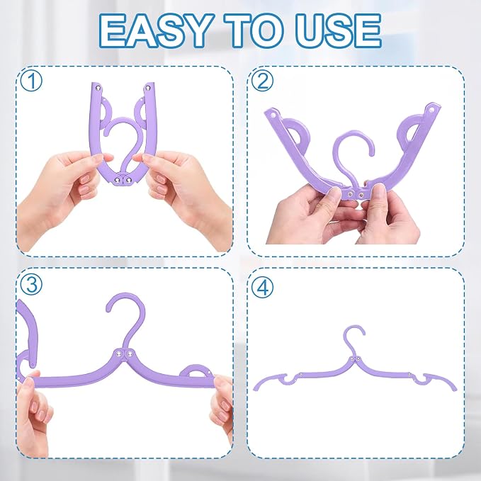 10 Pcs Travel Hangers Cruise Ship Essentials Accessories Portable Folding Clothes Hanger Foldable Drying Rack - Image 6
