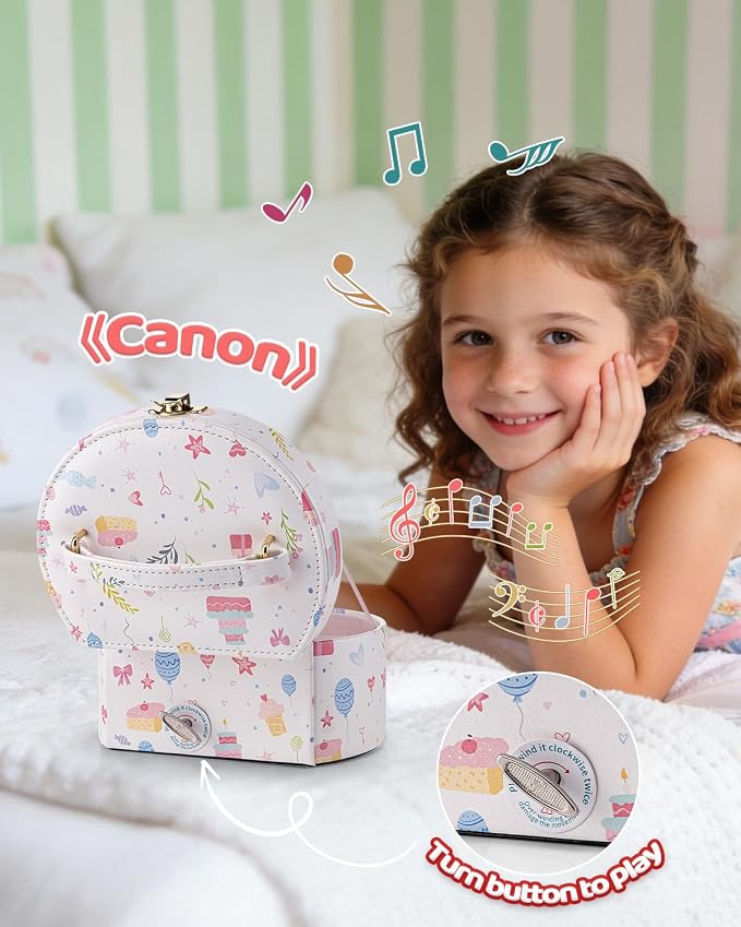 VLANDO Bithday Gift for Girl - Musical Jewelry Box for Girls, Small Kid Music Box with Ballerina for Party Bedroom Decor, Gifts for Girls Kids - Fantasy - Image 7