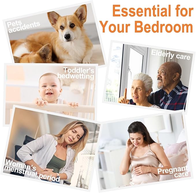 Queen Mattress Protector 60"x80" for Deep 13-15 inch,Waterproof Liquid Proof Urine Pee Protection, Soft Terry Cotton Top, Breathable Noiseless Mattress Encasement Washable