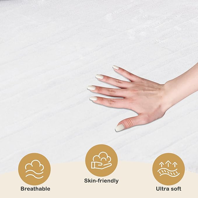 Electric Mattress Pad King Size 78"x80" with 10 Hours Auto Off 4 Heat Setting Dual Controller Fit Up to 15 Inch Deep Pocket, Machine Washable - White