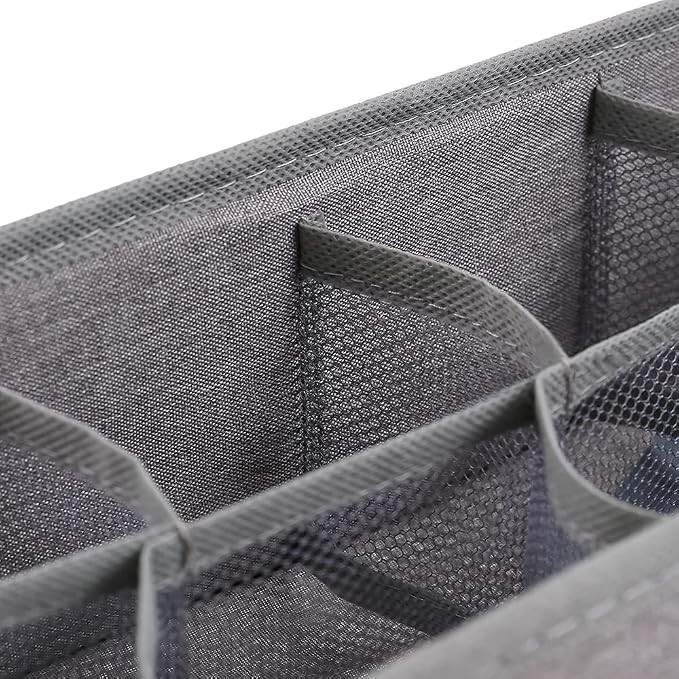 Qozary 3 Pack Sock Underwear Drawer Organizer Dividers, Collapsible Cabinet Closet Storage Boxes for Clothes, Socks, Lingerie, Underwear, Tie, Belt, Baby, Bedroom - Image 8