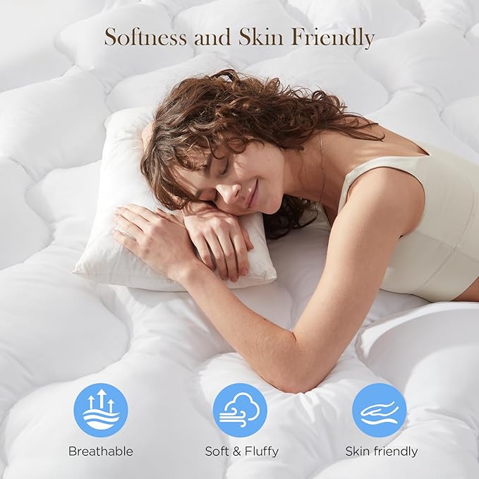Decroom 3 Inch Memory Foam Mattress Topper King for Back Pain Relief, Filled with Breathable Memory Foam Pillow Topper Soft Fluffy Supportive Bed Mattress Pad, 80x78x3 in