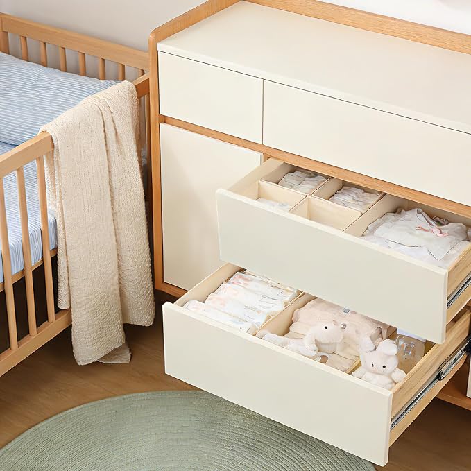 Drawer Organizer Clothes, 16 Pack Dresser Organizer Bins, Foldable Closet Organizers and Storage Fabric Dresser Bins, Shallow Drawer Dividers for Clothing, Underwears, Socks, Tie - Image 8