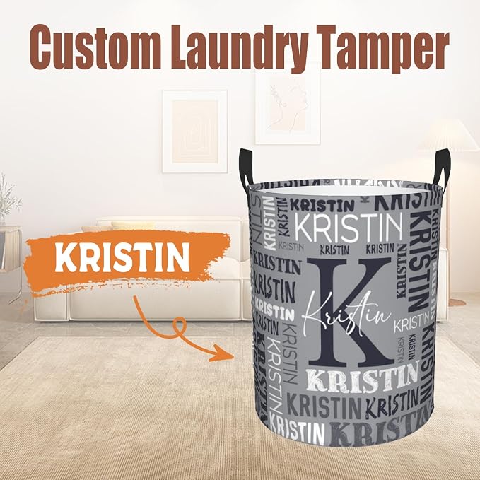 Custom Name Laundry Hamper, Personalized Laundry Basket with Name for Baby Boys Girls, Customized Collapsible Dirty Clothes Hamper Storage with Handles for Bedroom Bathroom Dorm Room Decor - Image 2