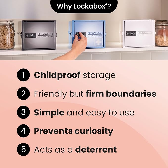 Lockabox One™ | Premium Medicine Lock Box | Medium Medication Lock Box With Code For Medicines, Vitamins & Supplements | External Size 12 x 8 x 6.6 inches (Medi Red) - Image 8