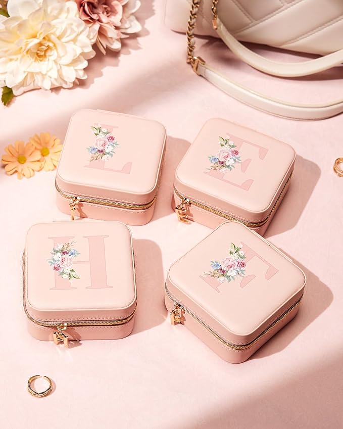 Enthralite Travel Jewelry Box for Girls: Traveling Jewelry Case Gift for Women - Mini Organizer for Necklaces Earrings Pink T - Image 8