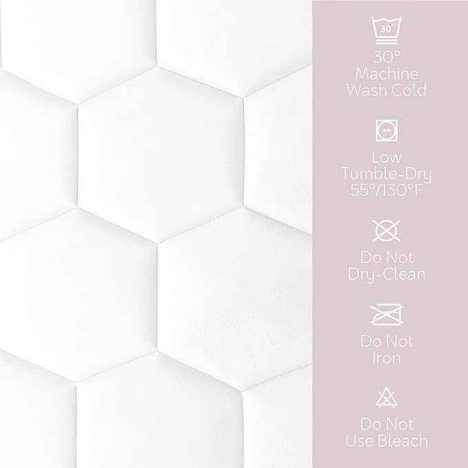 Hearth & Harbor 2 Pack Twin Size Quilted Fitted Mattress Pad Cover, 100% Waterproof Mattress Protectors, Deep Pocket Fitted Mattress Cover 8" - 21" (39" x 75", White)